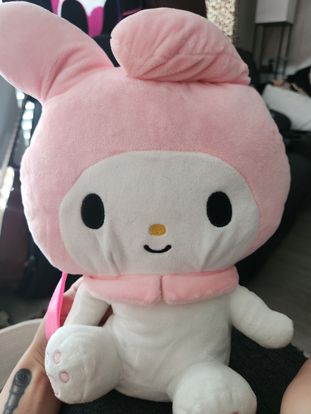 Sanrio My Melody Pink and Cream Plush Bunny Backpack